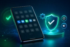 Celular Android com aplicativos desativados temporariamente durante o modo de segurança.