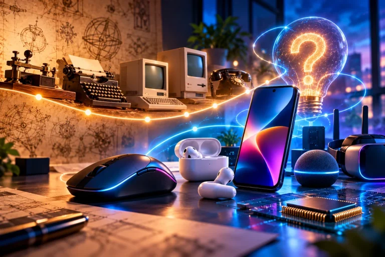 Dispositivos representando nomes curiosos da tecnologia