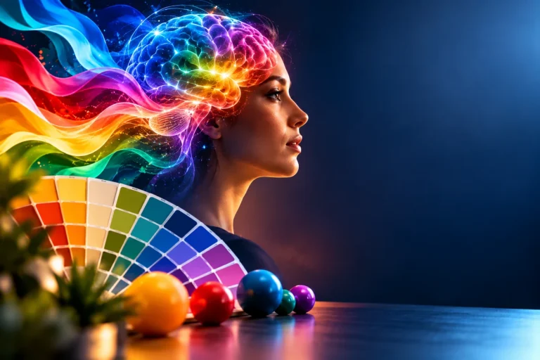 Psicologia das Cores representada por diferentes tonalidades em uma composição tecnológica