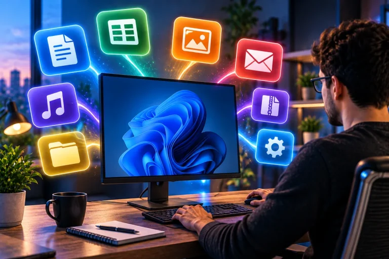 Softwares gratuitos sendo utilizados em um computador