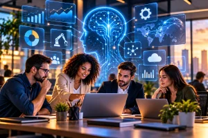 IA para empresas apoiando processos e análise de dados