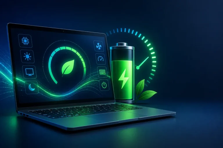 Economia de energia no Windows 11 em notebook com bateria