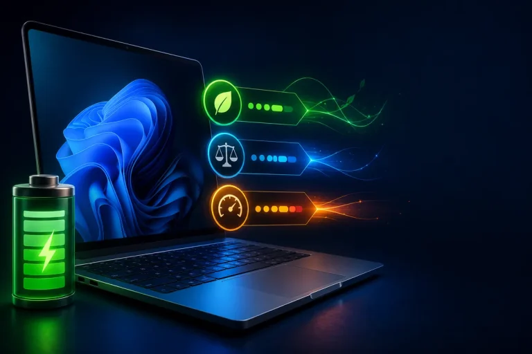 Modo de energia no Windows 11 ajustando desempenho e consumo do computador