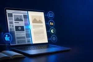 Modo leitura no Chrome exibindo uma página com visualização simplificada