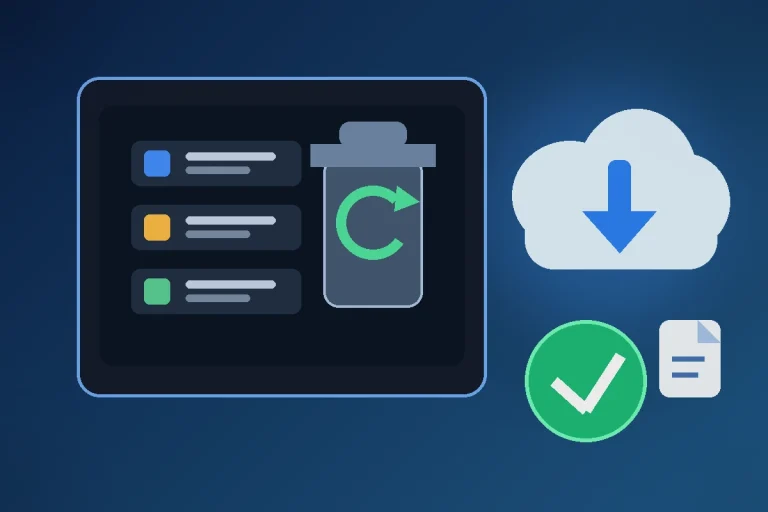 Ilustração sobre como recuperar arquivos Google Drive excluídos da lixeira.