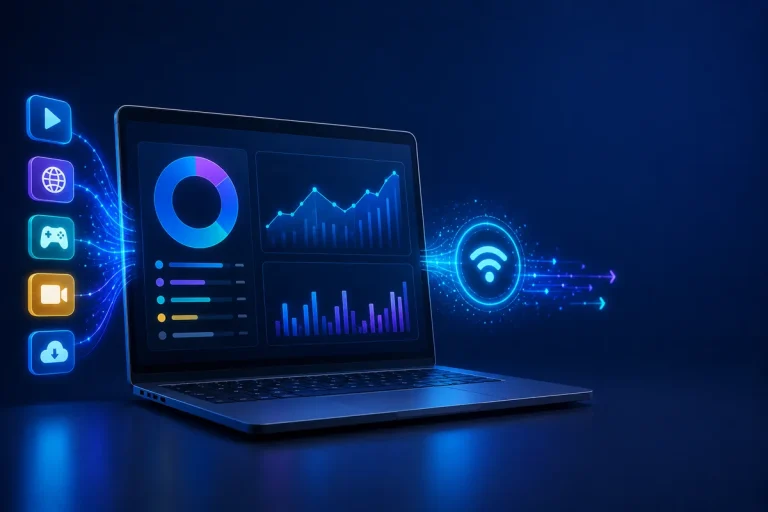 Uso de dados no Windows 11 mostrando consumo de internet por aplicativos