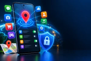 Acesso à localização no Android sendo verificado nas configurações de privacidade