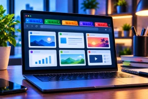 Grupos de guias Chrome organizados por cores no navegador