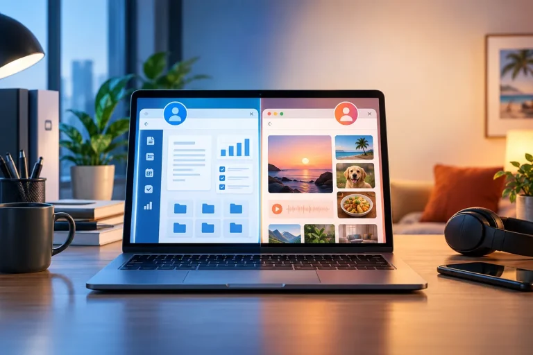 Perfis do Chrome representados por navegador separado entre trabalho e uso pessoal