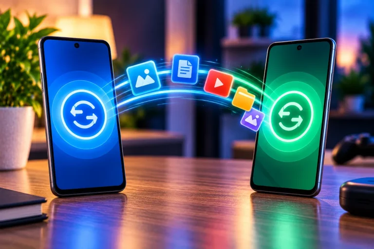 Quick Share no Android compartilhando arquivos entre dispositivos próximos